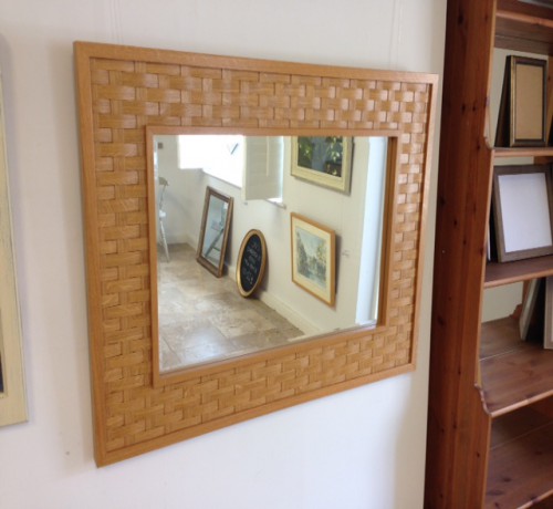 Handmade Oak Weaved Mirror