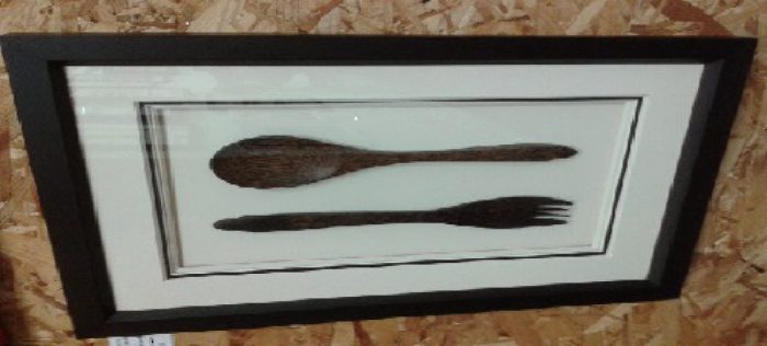 Carved Wooden Spoon & Fork